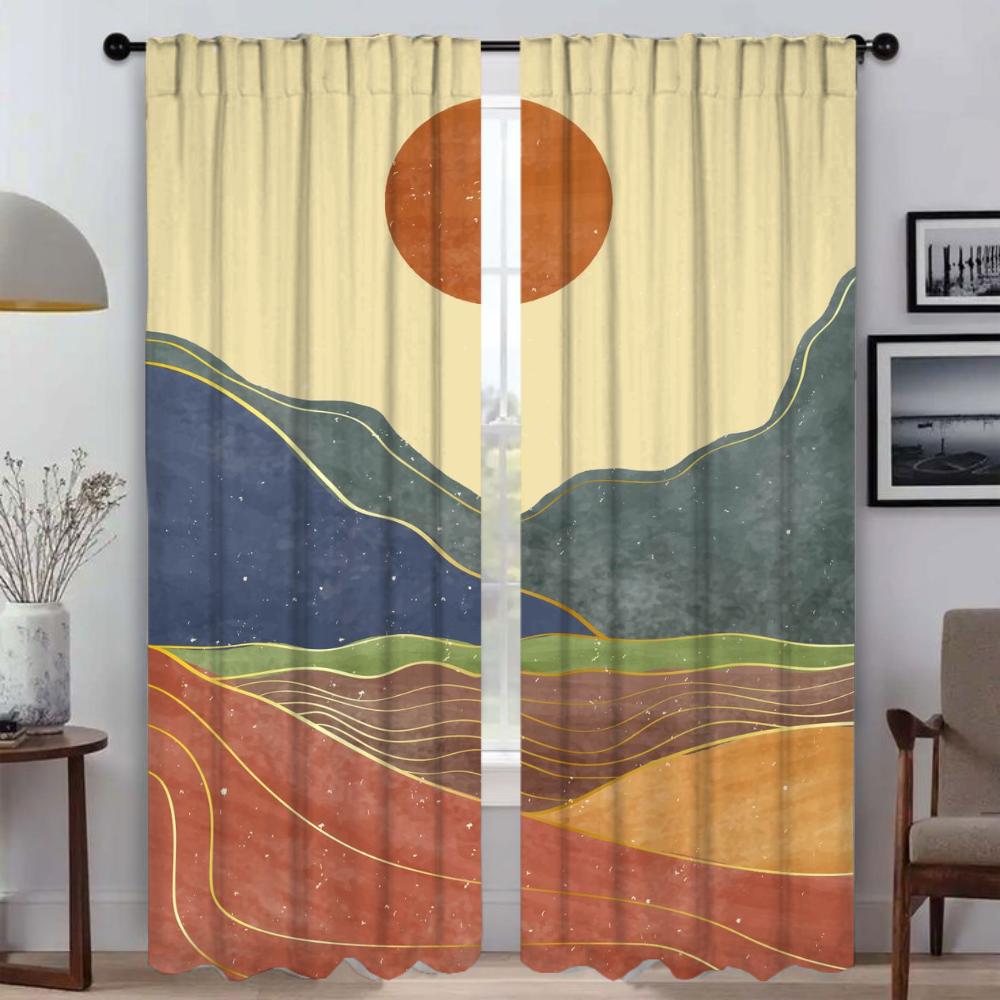 Sun Curtain Anti-mosquito Curtains 2 Pieces Home Interior Curtains for Living Room Tulle for Bedroom Halloween Decoration Shades
