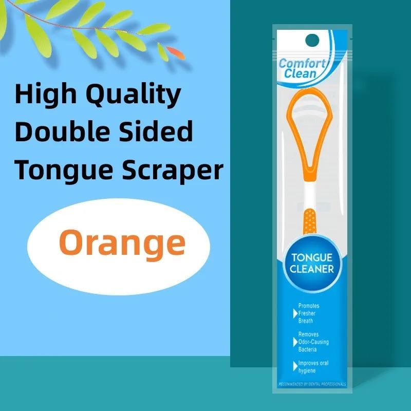 Ys00044-Tongue Coating Brush Tongue Scraper Cleaner Cleaning Brush Health Care Toothbrush Double-Sided Tongue Scraper 1 Pcs