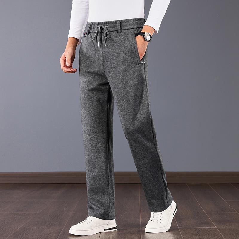 

Мужские осенне-зимние теплые повседневные прямые спортивные брюки с плюшем, свободного кроя, большого размера, для мужчин среднего и пожилого возраста. 5XL