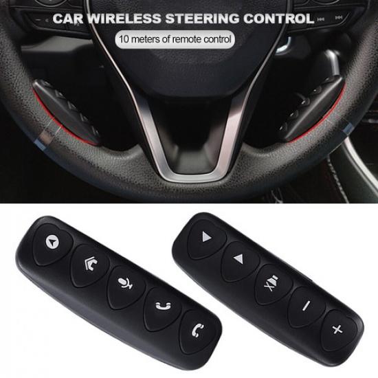 1Pair Car Steering Wheel Remote Control Luminous Wireless Controller Buttons DVD