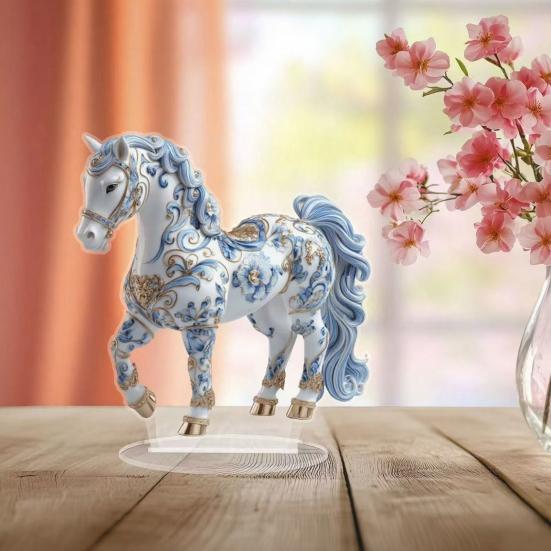 Acrylic Table Sign 2D Flat Fairy/Tree/Nativity Scene/Crow Desktop Ornament for Christmas Easter Home Office Shelf Tabletop Decor