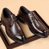 2025 Echtes Leder Herren Formelle Kleiderschuhe Atmungsaktiv Business Bankett Spitz Brogue Oxford Rutschfest Hochzeit Fahrschuhe