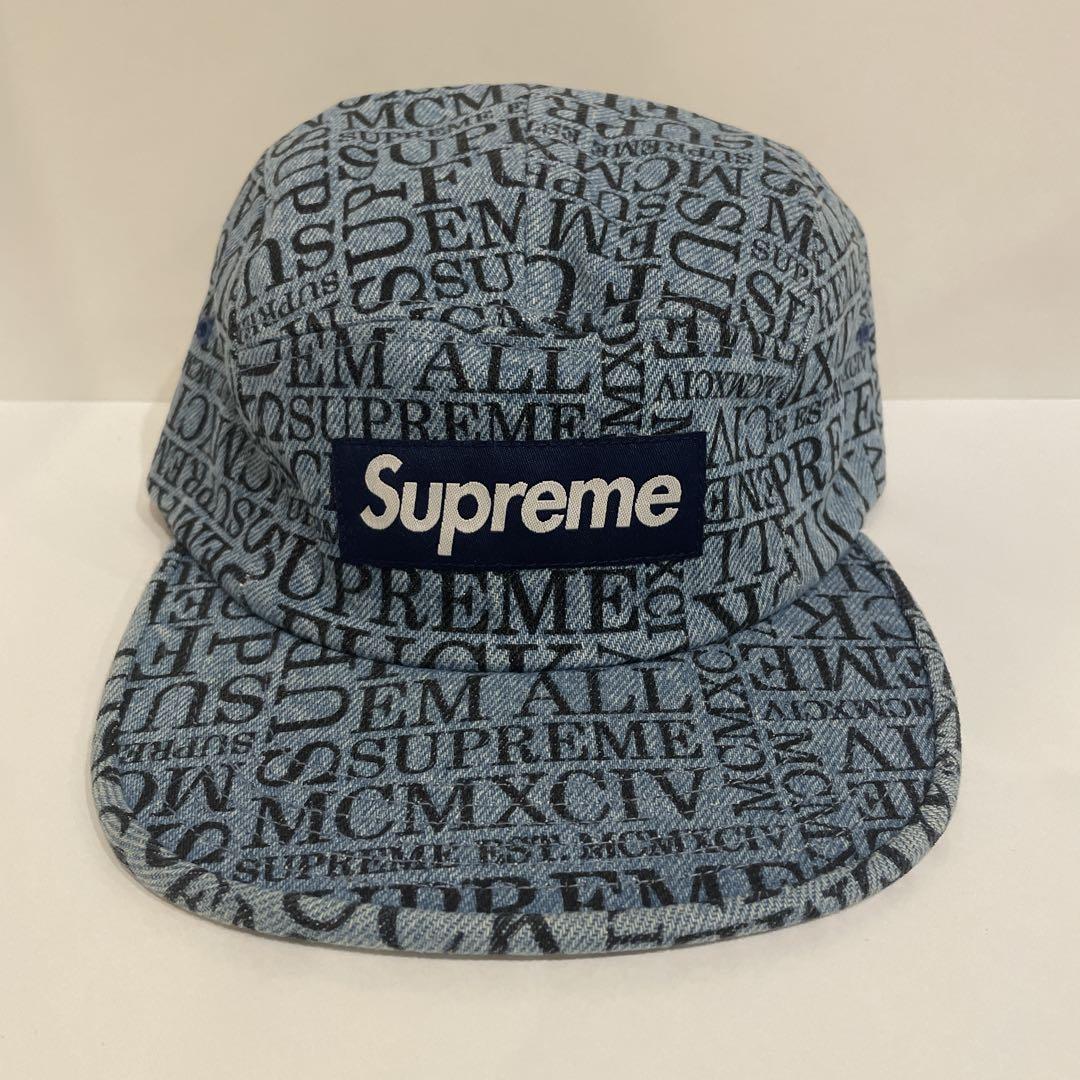 

[USED] Supreme campcap, lettered denim camp cap