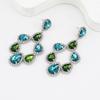 Sparkling Teardrop Pierced Earrings Triple Crystal Dangle Drop Jewelry Teardrop Earrings with Rhinestones For Women