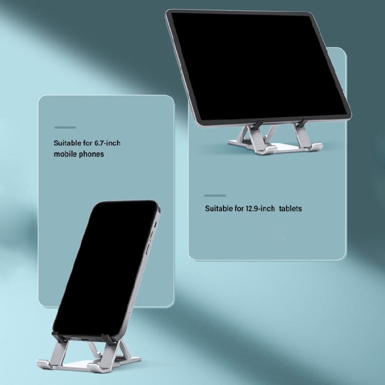 Foldable Aluminum Phone Tablet Stand Desktop Organiser For 4-12Inch Devices Office Essential