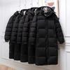 Women's Extra Long Over-the-Knee White Duck Down Jacket for Winter