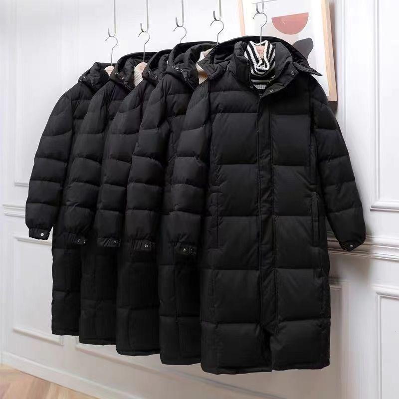 Women's Extra Long Over-the-Knee White Duck Down Jacket for Winter