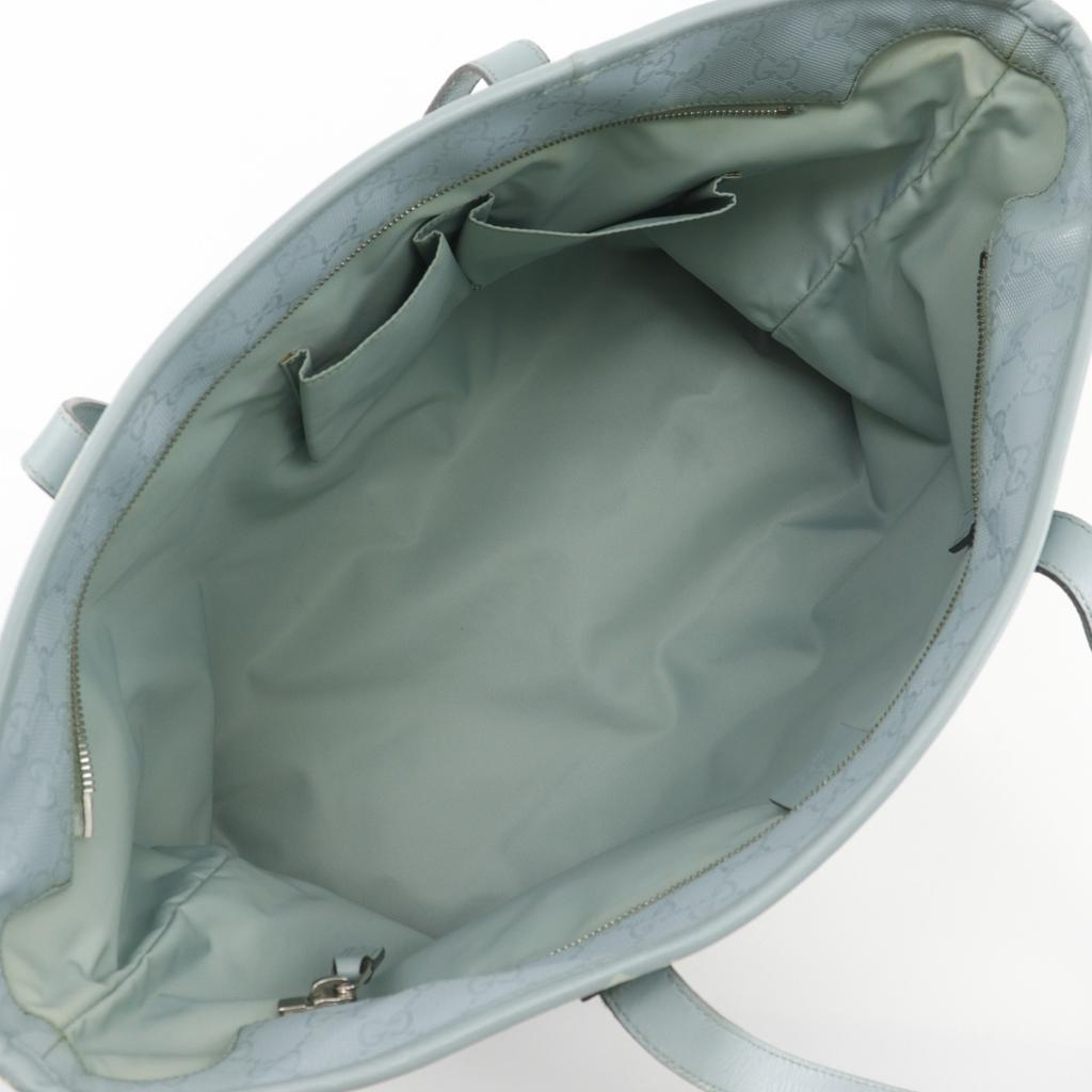 GUCCI GG implementation Tote Bag 211137 light blue PVC unisex Used