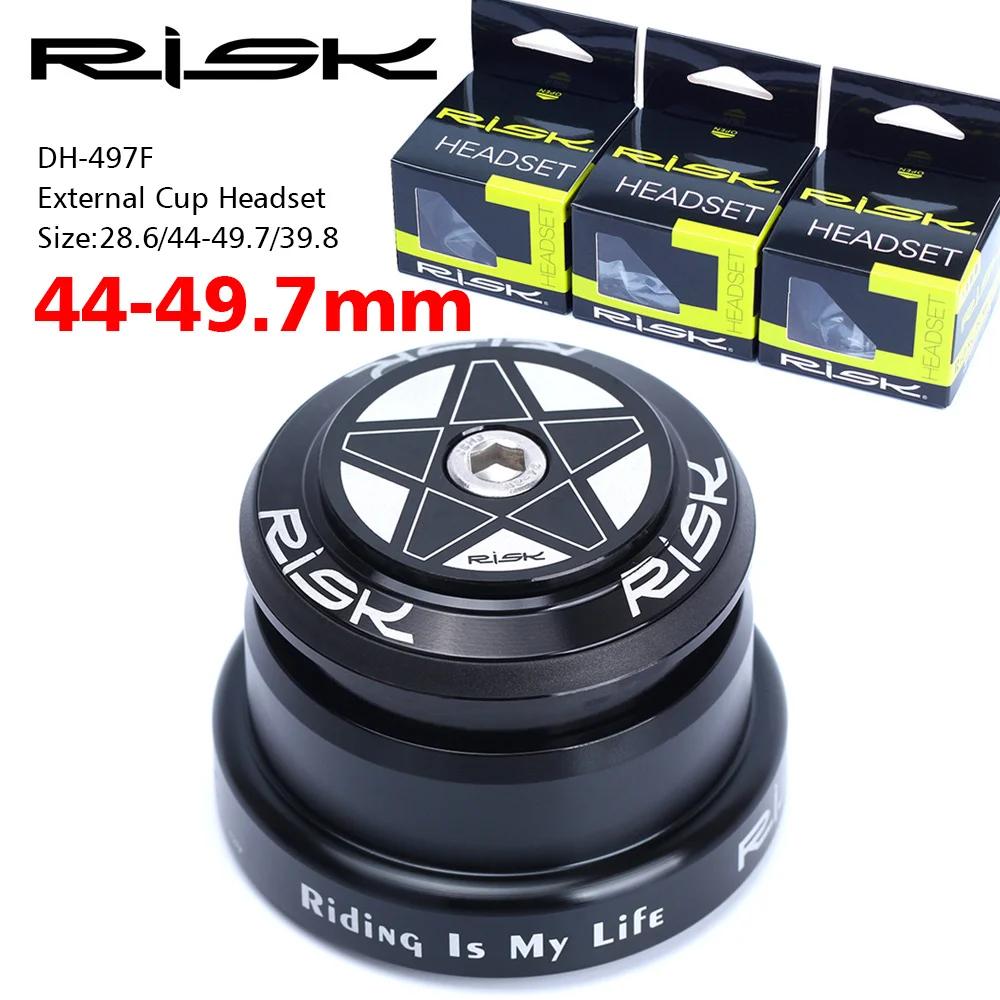 Mountain Bike Headset Downhill 44-49.7mm Cone-Shaped Compatible with 1.5 Tapered Fork Bearings Complete Set Durable Smooth