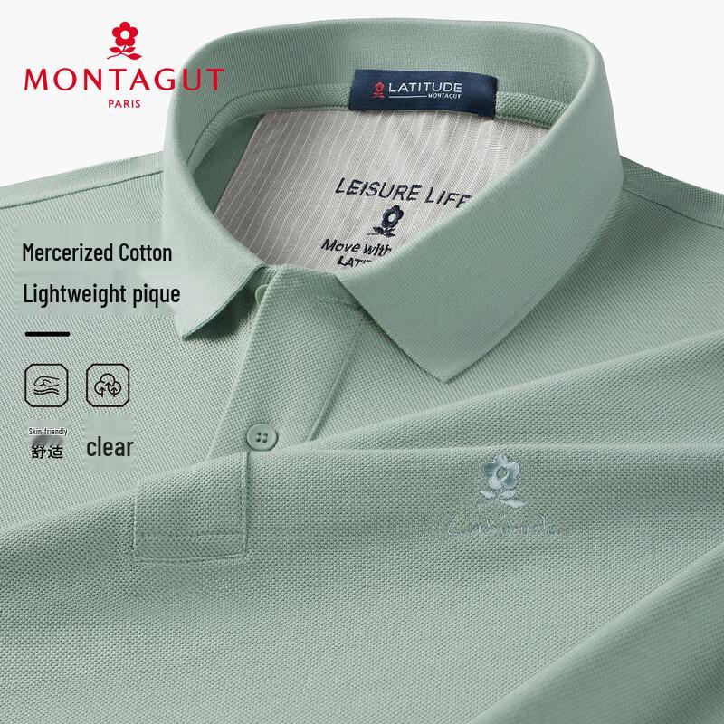 MONTAGUT Men s Mercerized Cotton Polo Shirt L