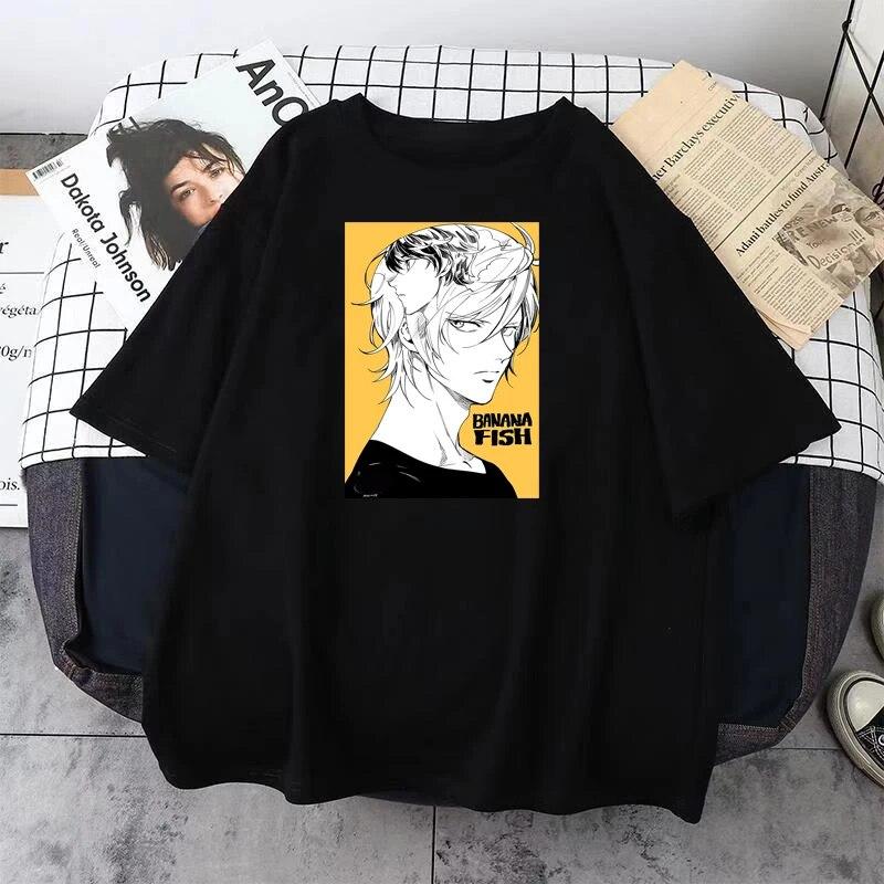 BL Japonské Anime Banánové Ryby Dámské Tričko Kreslený Chlapecká láska Unisexga Topy Unisex Ležérní Móda Streetwear Unisex Pár Oblečení