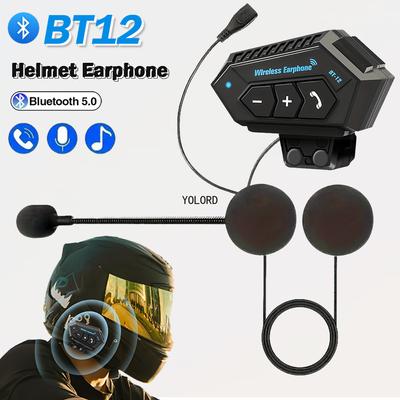 Motorcycle Helmet Accessories Intercom Helmet BT Wireless Motor Stereo Interphone Handsfree with Reduction Microphone