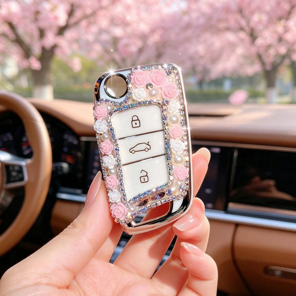Volkswagen Passat Key Case for 2017-2021 Models with Diamond Design