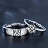 Couple Rings Adjustable Moissanite Promise Him Her