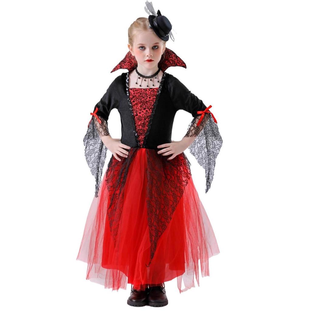 Halloween Costume Children Vampire Demon Witch Princess Dress For Stage Play