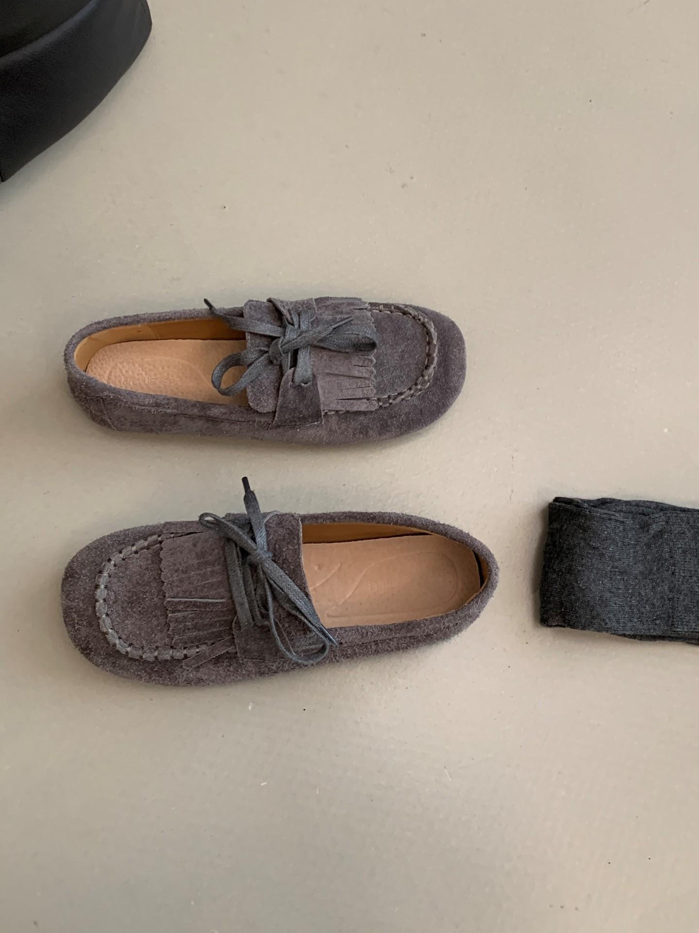 

Матовые лоферы на плоской подошве с длинным мехом, новые ленивые одинарные туфли с бахромой и бантом 39 серый