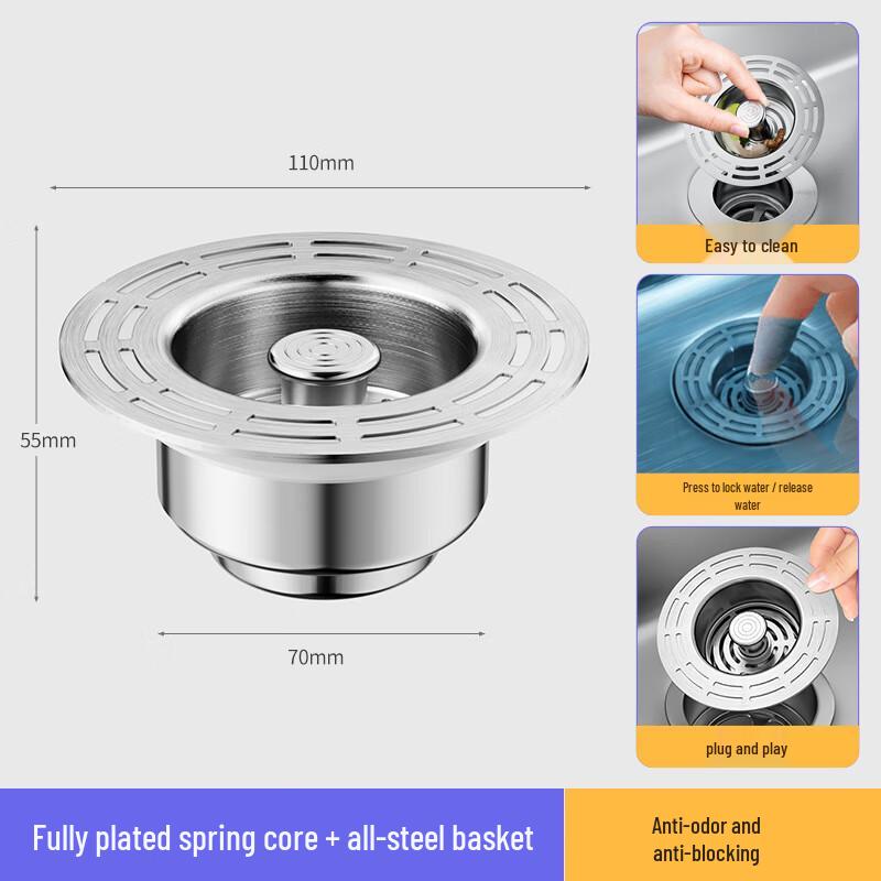 

Stainless Steel Kitchen Sink Drain Strainer & Stopper