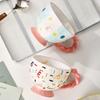 400ml Hand Drawn Ceramic Mug Large Capacity Breakfast Cereal Cup Milk Oatmeal Matcha Water Cup Kitchen Accessory Drinkware Gift