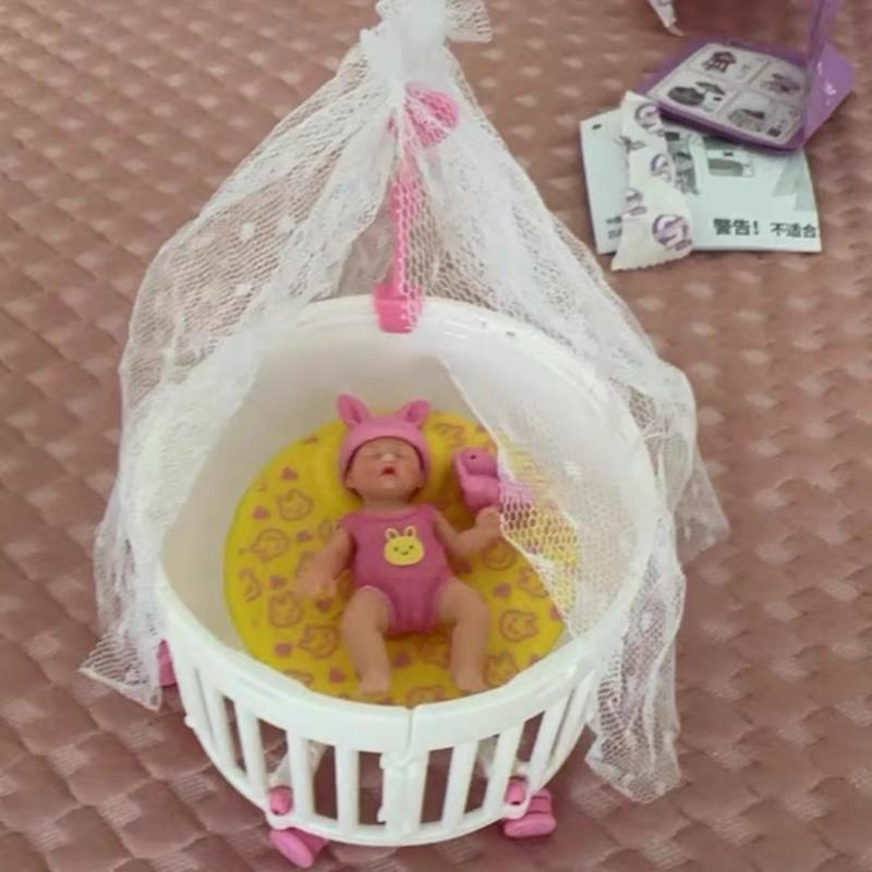 5 Surprise Small Baby Series 2 Silicone Baby Doll  Egg With Cradle Stethoscope Nursery Playset For Kids Toddlers