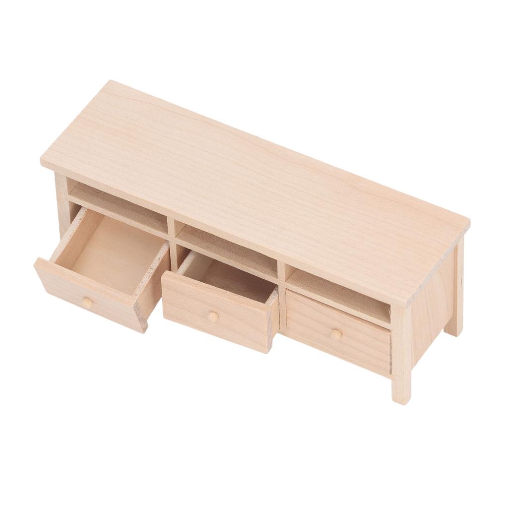 Miniature TV Cabinet Simulation Drawers Design Decorative Wooden Furniture Model for 1Celsius12