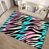 Colorful Zebra Print Gradient Carpet for Living Room or Bedroom Decor Suitable for use as an anti-slip for living room bedroom sofas