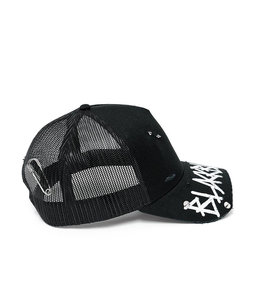 BLACKBLOND Vividi Graffiti Logo Trucker Mesh Cap (Black)