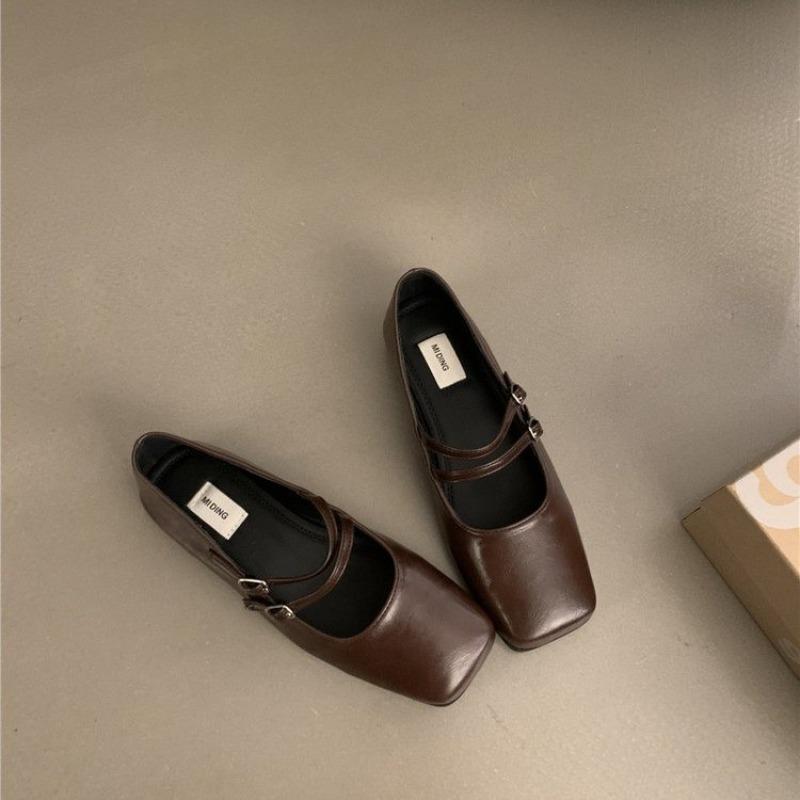 Ny Stil Populær Moteabel Ensfarget Enkel Elegant Casual Ballerinaer Slitesterk Komfortabel Moteabel Damesko Femme