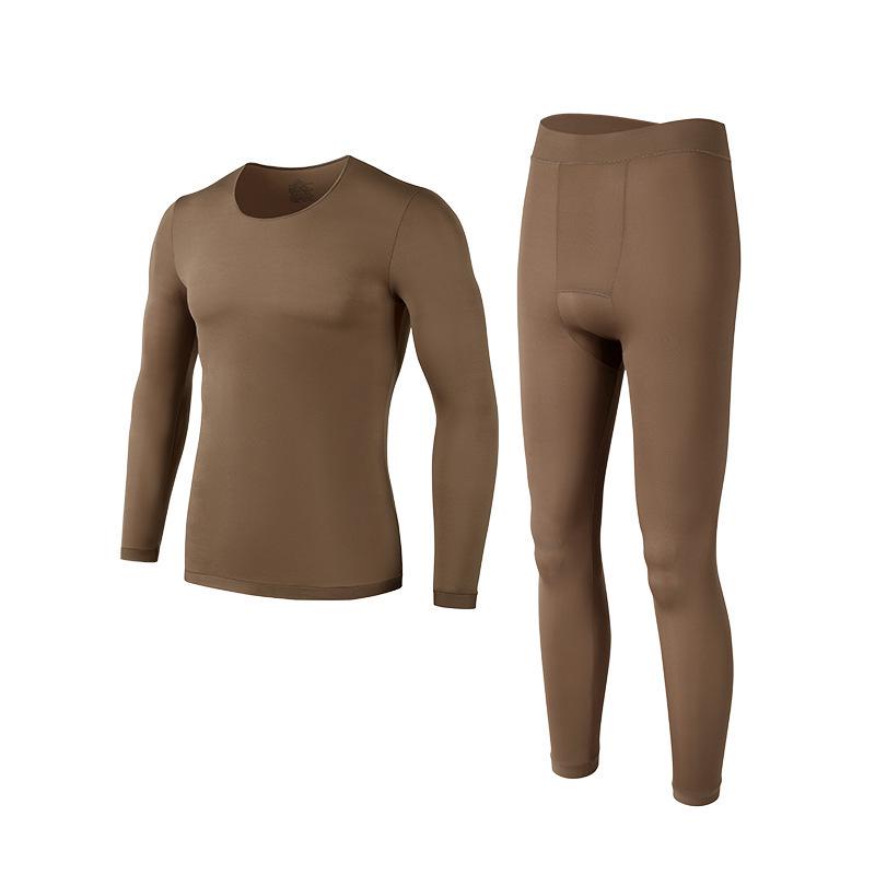 Men’s Ultra-Thin Seamless Self-Heating Thermal Underwear Set - Skin-Enhancing with Hyaluronic Acid for Autumn/Winter