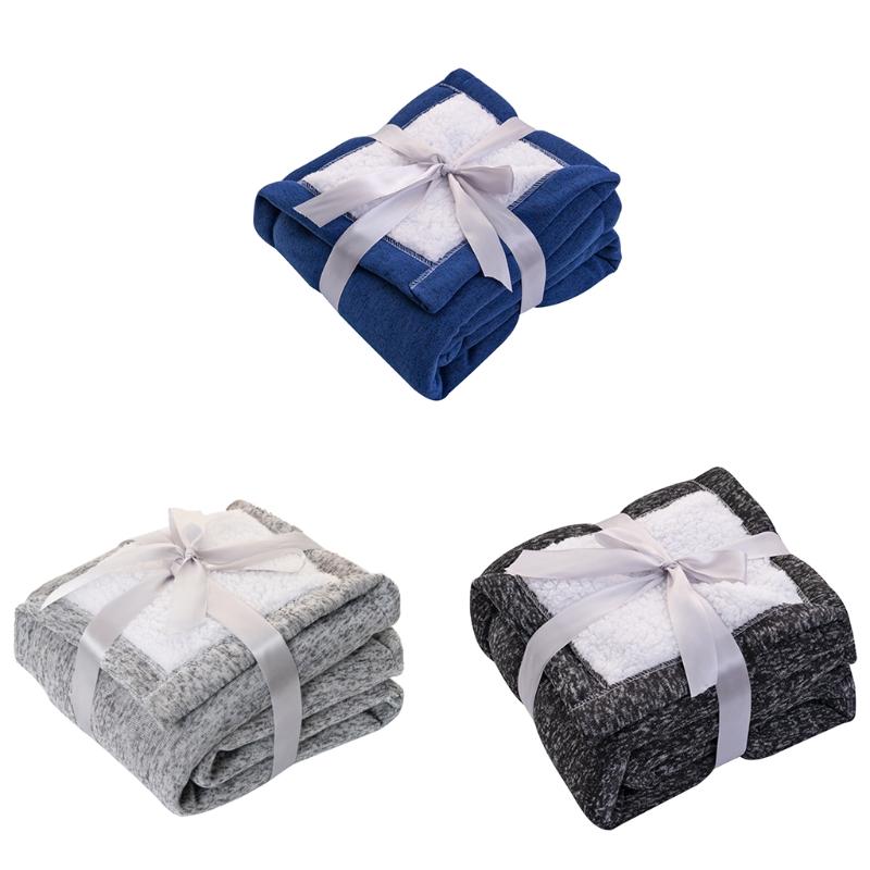 Cheap Throw Blanket Cozy Knit Woven Blanket for Couch Bed Sofa Travel