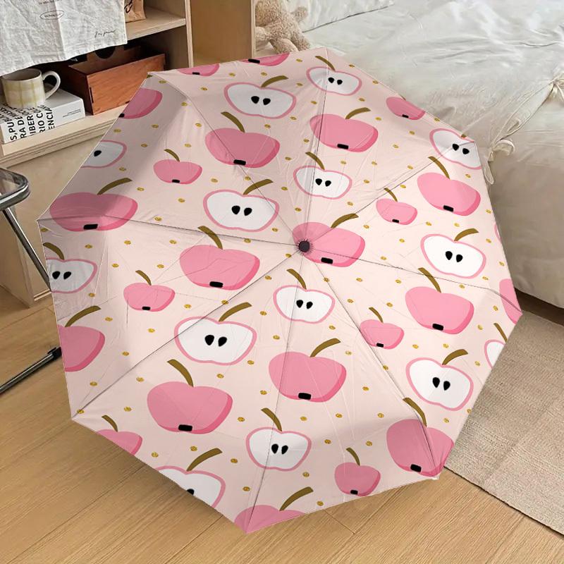 1PC Apple Umbrella-8-Rib Reinforced, Automatic Open, Lightweight & Durable, Fashion Accessory for Outdoor, J0354