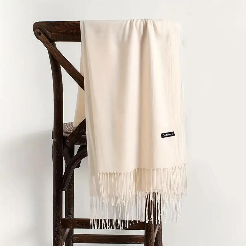Women's Pashmina Scarf Shawls Soft Cashmere Feeling Headscarf Travel Office Winter Warm Hijabs Solid Lady Wraps Female Bandana