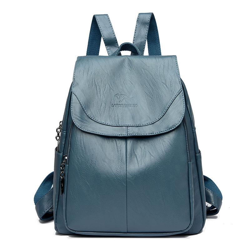 Soft Leather, Fashionable and Versatile Backpack, Large-capacity Travel Bag for Women