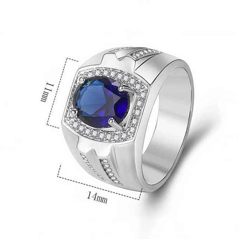 SACE GEMS Luxurious Copper Alloy Zircon Wedding Engagement Ring Men Jewelry Gift