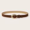 Minimally Retro Gold Ring Buckle Decorative Suede Women Casual Belt For Fashion Accessories