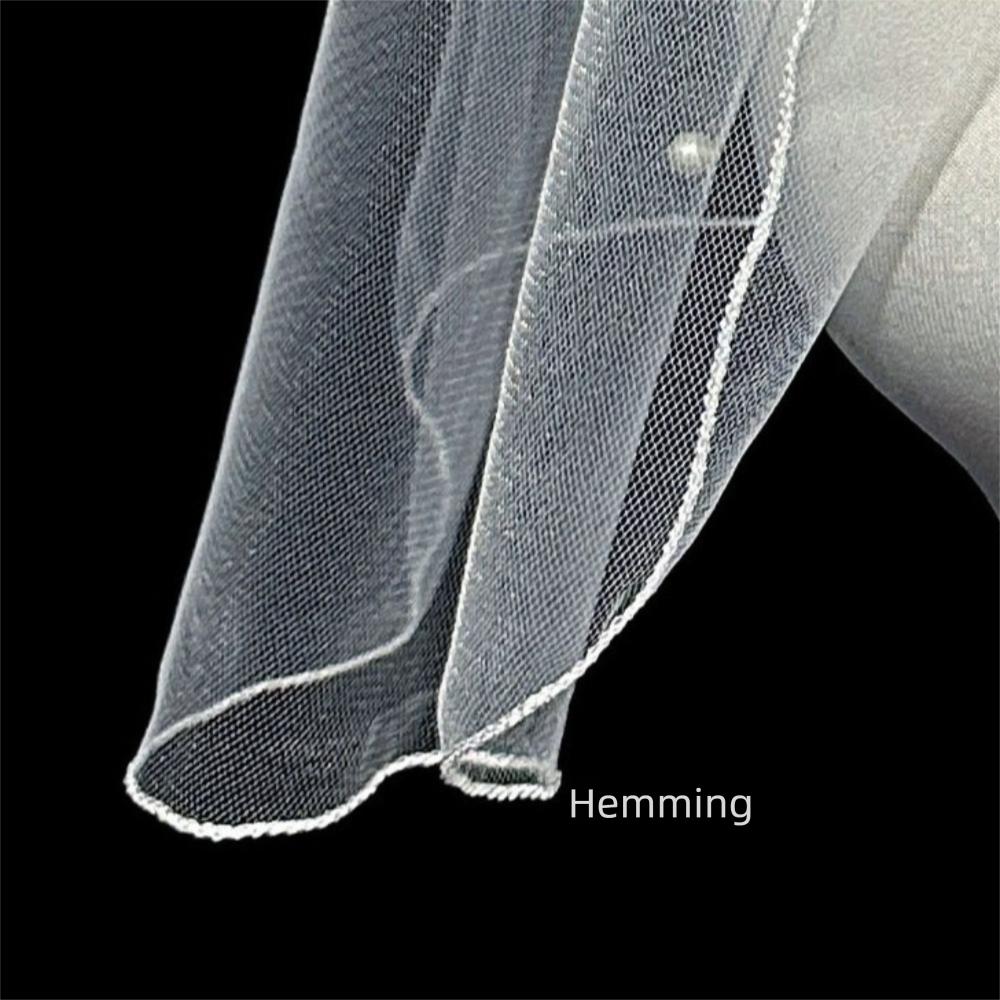 New Pearl Decoration Bridal Veil Mesh Two Layer Wedding Veils Elegant with Comb Bow Veils Hair Accessories
