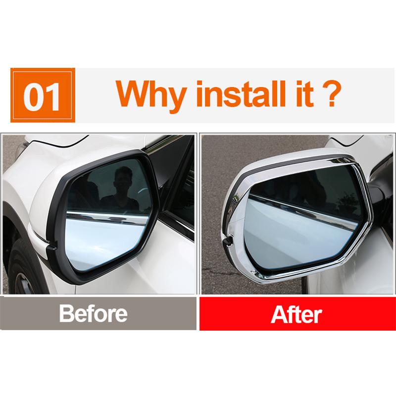 ABS oglindă retrovizoare pentru ploaie cadru sprânceană acoperire de ploaie bandă ornamentală schimbată în accesorii decorative pentru Honda CRV 2017-2022
