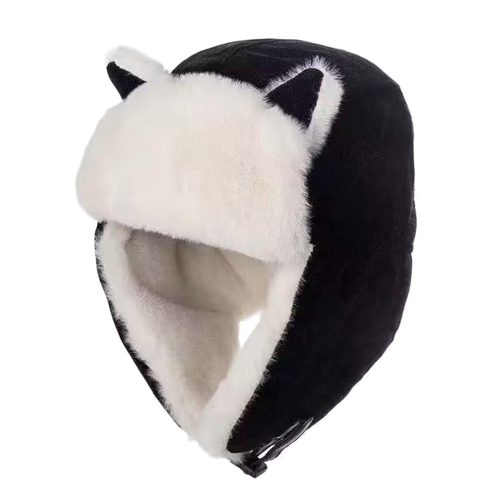 Outdoors Plush Bomber Hat Thick Warm Ushanka Fur Hat Windproof Winter Cap for Men Women