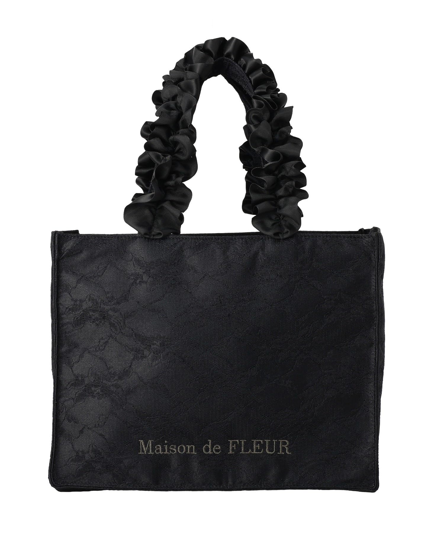 Maison de FLEUR Lace Frill Handle Square Tote Bag S Black F Tote Bag 08001356000 чёрный