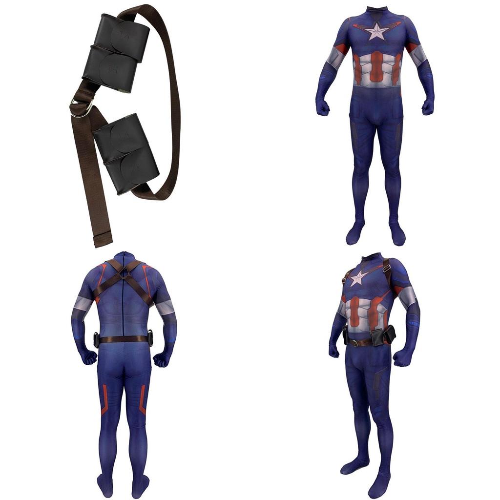 Och lättviktig Avengers Captain America Steve Rogers Zentai-kostym**