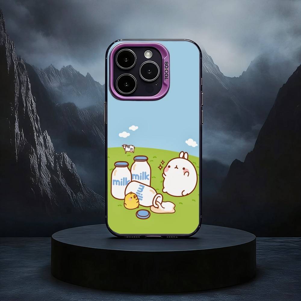 Cute Cartoon M-Molang Black Candy silver phone case Phone Case For iPhone17,16,15,14,13,12,11 Plus,Pro Max iPhone13PROMAX