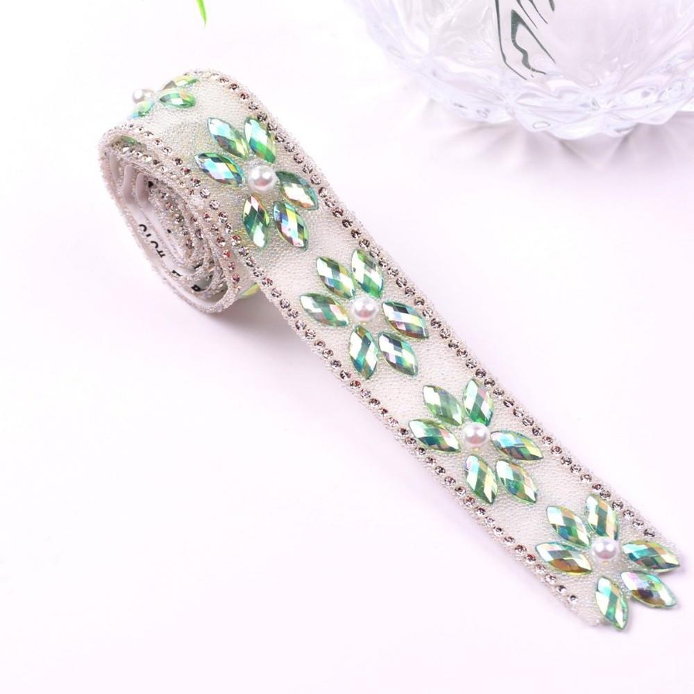 Apparel Accessory Colorful Rhinestone Chain AB Color Horse Eye Hot Fix Tape DIY Hot Melt Resin Rhinestone Dance Wear