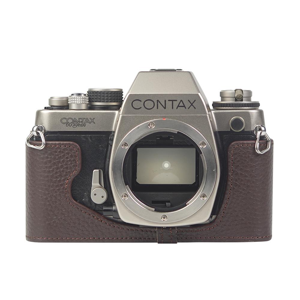 

For CONTAX S2 Case Leash Camera Strap Leather Camera Half Case Camera Genuine Leather Bag Case Handmade Half Case For CONTAX S2