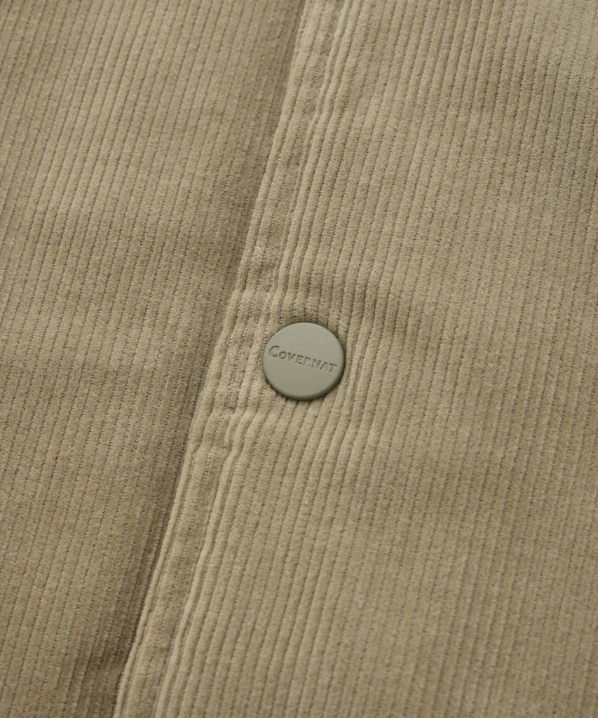 COVERNAT Preppy Corduroy Varsity Jacket Beige
