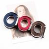 3.2cm Smooth Buckle Striped Canvas Belt - Trendy Korean Style Jeans Accessory for Women
