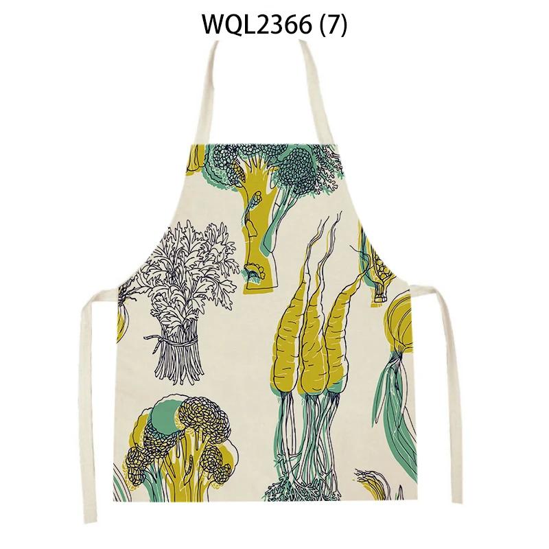 Vegetable Sleeveless Aprons Onion Carrot Printed Kitchen Apron Women Men Baking Waist Bib Home Cooking Brief Sleeveless Pinafore