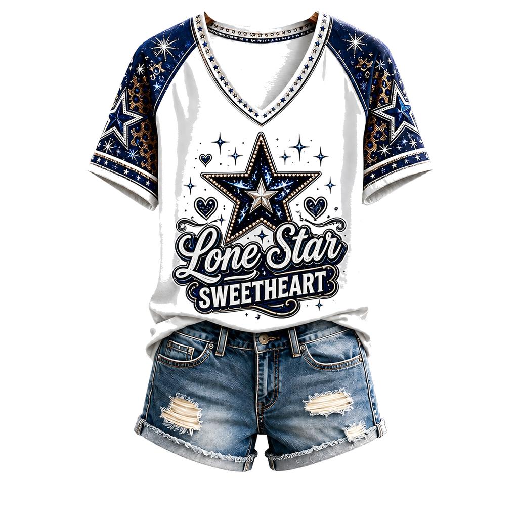 Damen Western Grafik-T-Shirt - Lustiges 'She's From I Can Tell' Neuheit Kurzarm-T-Shirt