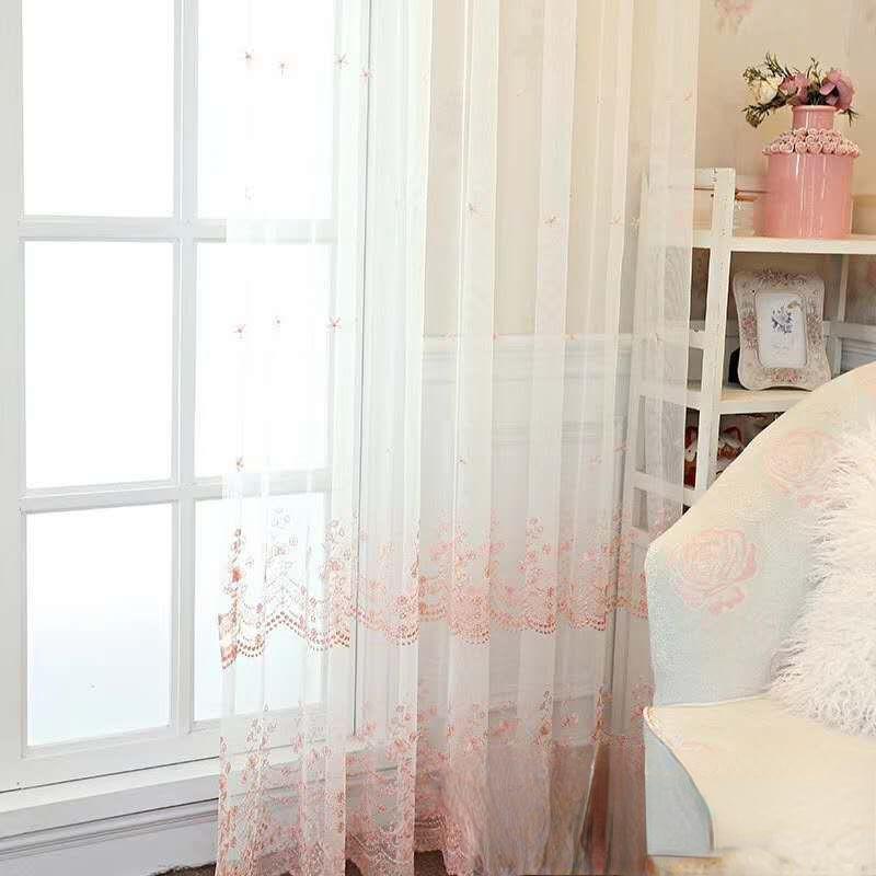 Вышитые оконные шторы из пряжи, тюлевые шторы с вышивкой, оконные шторы из пряжи, прозрачные шторы для спальни, гостиной, домашнего декора 150*270CM