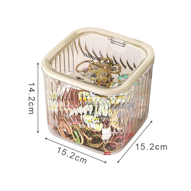 M/L Desktop Storage Box Trash Can Pop-up Lid Storage Box for Hair Accessories Jewelry Desktop Decoration Multi-use Organizers