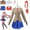 Anime Doki Doki Literature Club Monika Cosplay Costumes Sayori Yuri Natsuki Halloween Costumes for Women Dress Vestido Clothing