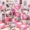 10pcs 18inch Rose Gold Red Pink Love Heart Foil Balloons Valentines Wedding Decoration Helium Balloon Birthday Party Supplies